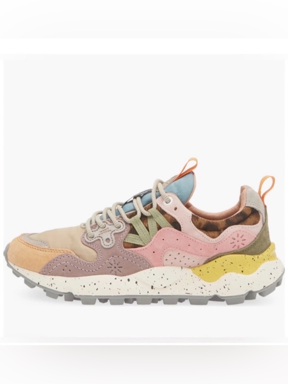 NWT Flower Mountain Yamano 3 Sneaker in Leopard- Light Mustard - Grey - Cipria